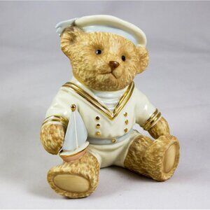 Lenox First Mate China Teddy Bear Sailor Figurine 24K Gold Accents 5.5" 2000